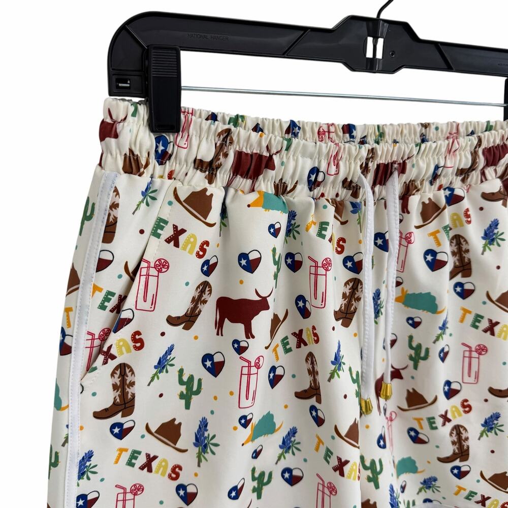 Jess Lea All Things Texas Drawstring Casual Shorts White Multi Womens Large - Picture 3 of 5